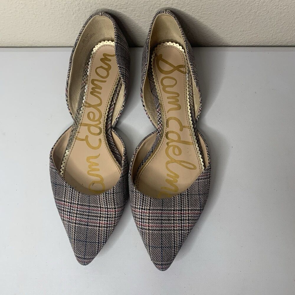 Sam Edelman Rodney D'Orsay Flats Glen Plaid Pattern Sz 9 Pointed Toe - Picture 5 of 11